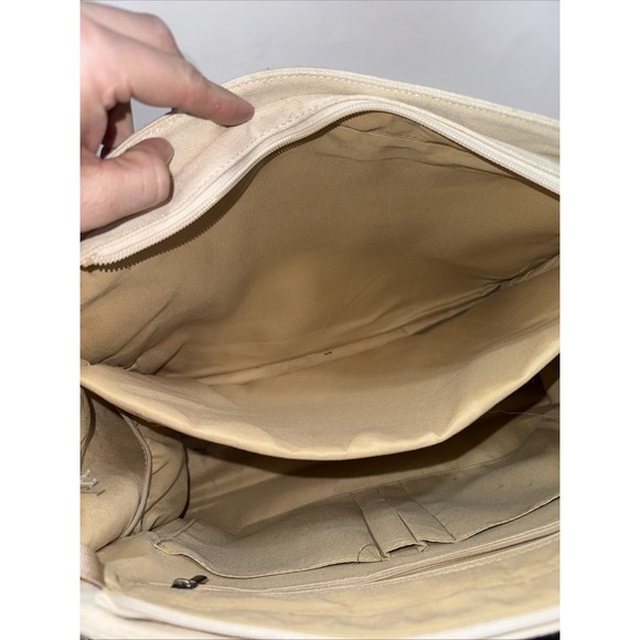 Missnine Laptop Tote Bag Canvas for Women 15.6 Computer Briefcase Black & Cream - Picture 12 of 16